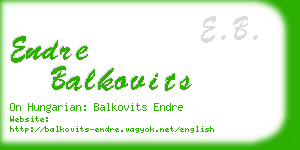 endre balkovits business card